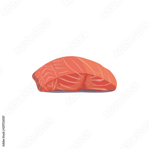 salmon steak, red fish vector illustration