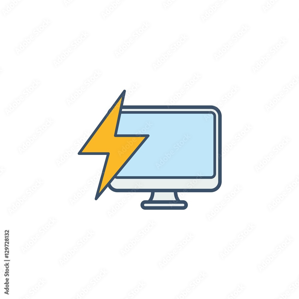 Computer Power Logo Design Element Computer Power Logo Design Element