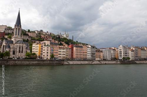 Panorama of old town Lyon with the river Saone © Melanie