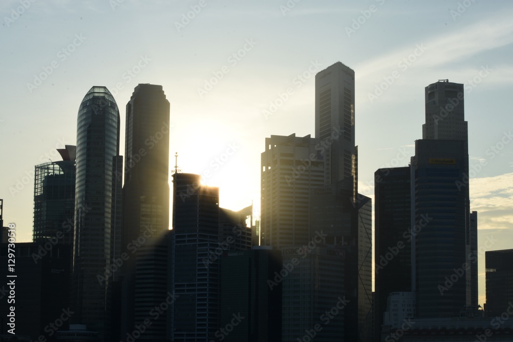 sunlight through skyscraper buildings