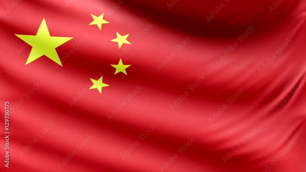 Realistic beautiful China flag looping Slow 4k resolution Realistic beautiful China flag looping Slow 4k resolution