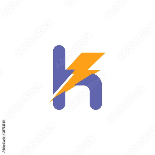 Initial K Power Logo Design Template