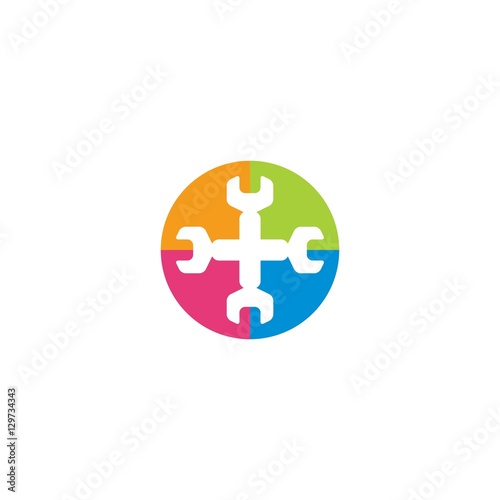 Colorful Repair Logo Design Element