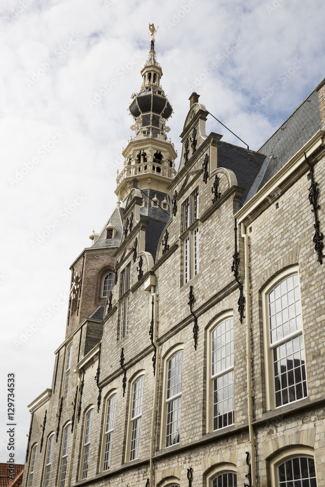 front of the old gothic town hall, Zierikzee, the Netherlands