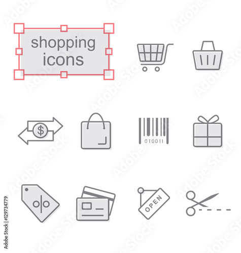 Thin line icons set, Shopping