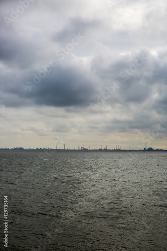 cloudy sunrise seaside view   Breskens  The Netherlands