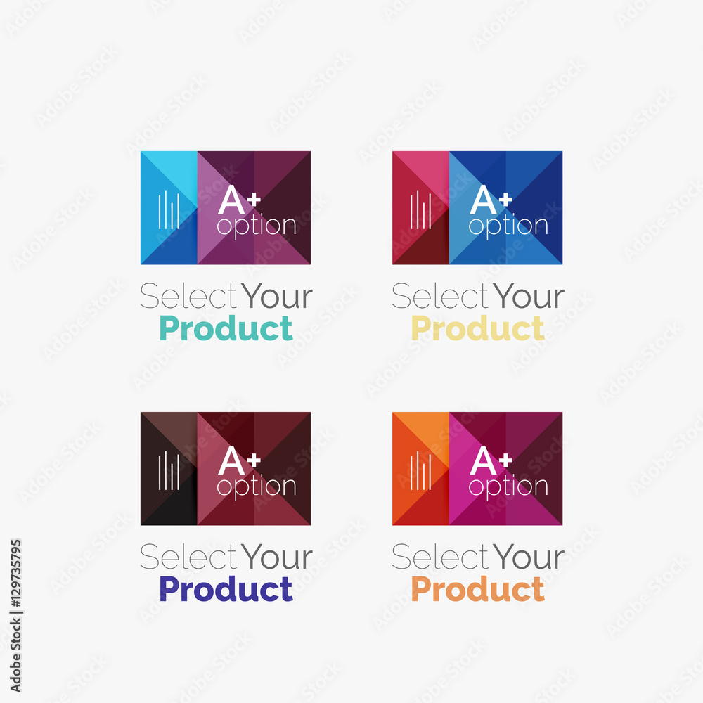 Obraz premium Set of square abstract background templates or infographics