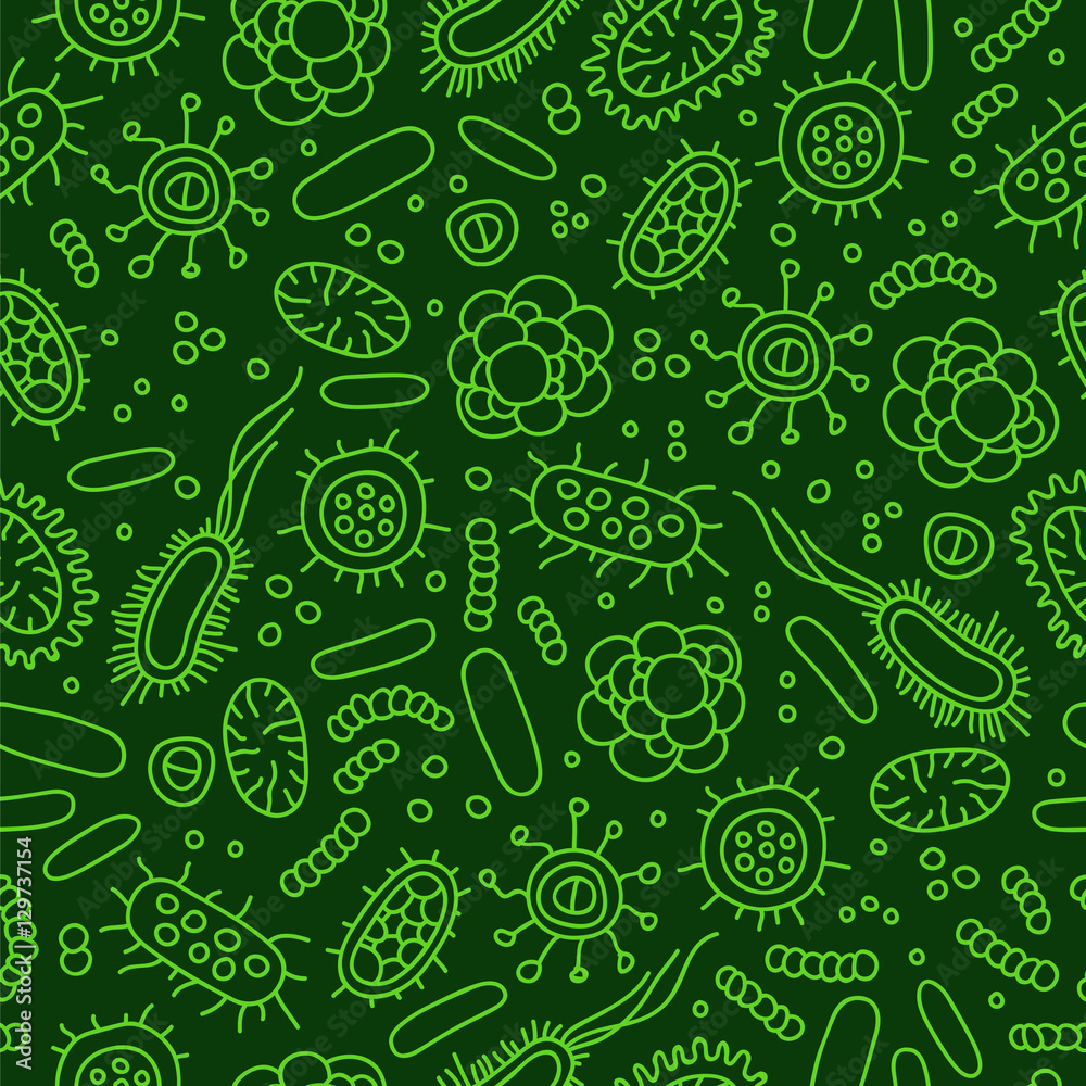 Seamless vector pattern of germs and bacteria Seamless vector pattern of germs and bacteria