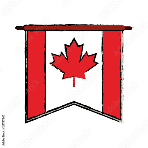 flag pennant canadian sketch vector illustration eps 10