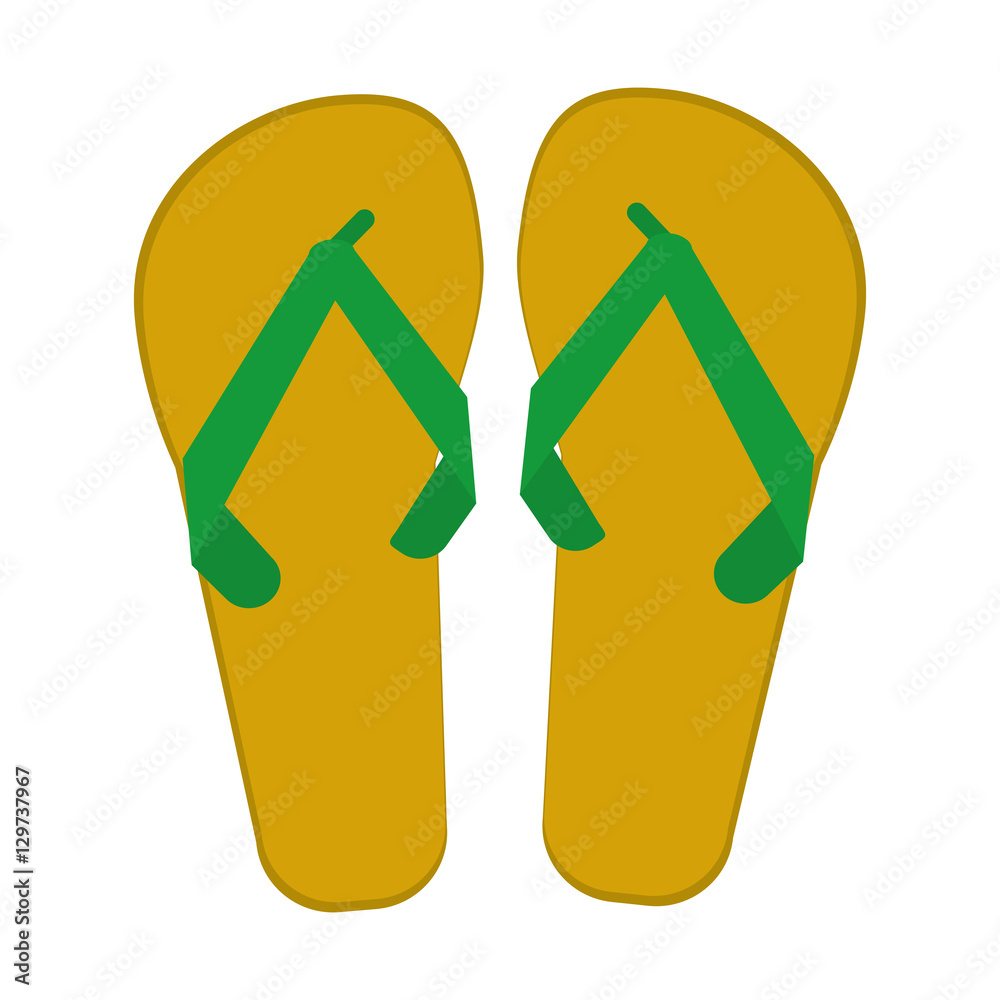 green and yellow flip flop brasilian vector illustration eps 10 Stock ...