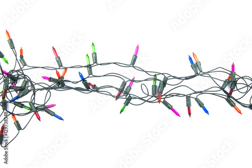 Christmas lights isolated on white background
