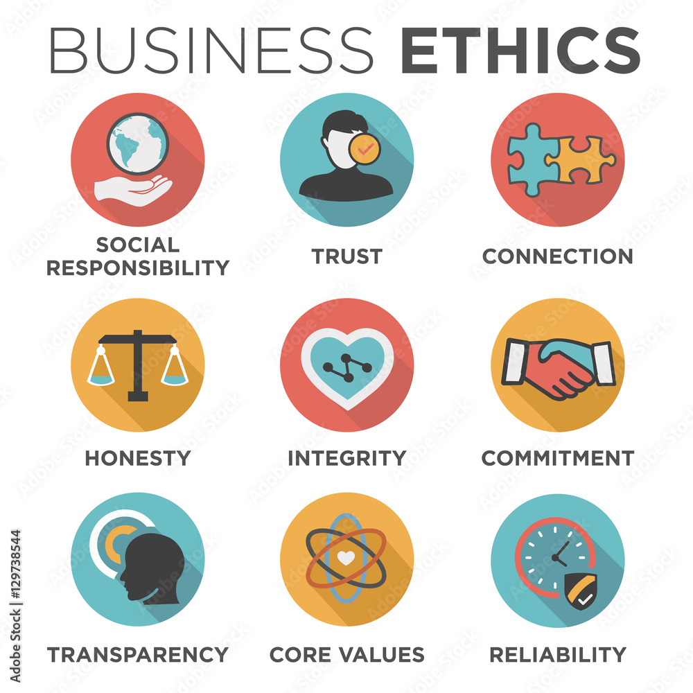 Business Ethics Solid Icon Set