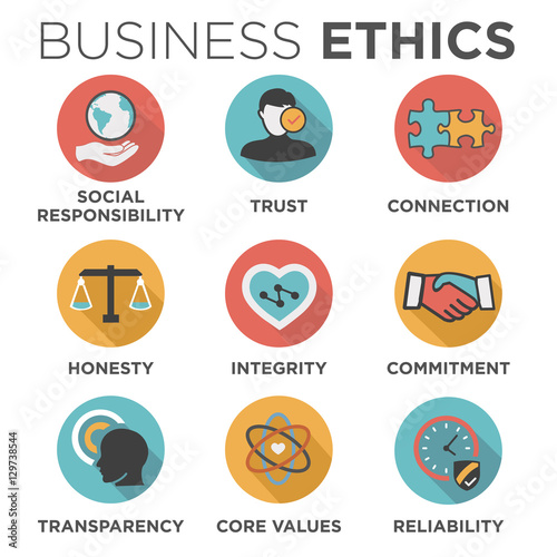Business Ethics Solid Icon Set