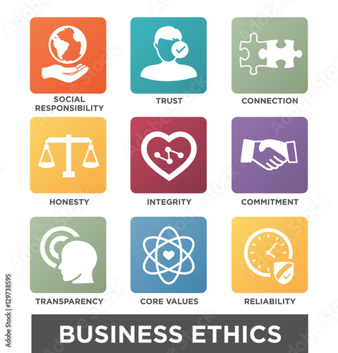 Business Ethics Solid Icon Set