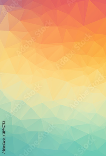 Abstract natural polygonal background. Smooth spring colors orange to green