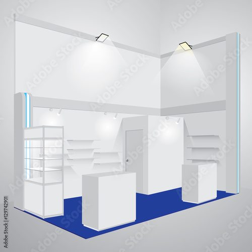 Empty Booth Exhibition. Vector Illustration
