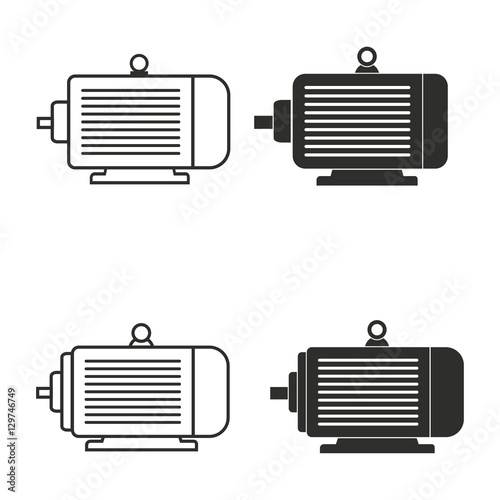 Electric motor icon set.
