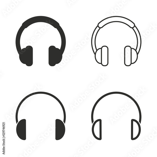 Headphone icon set.