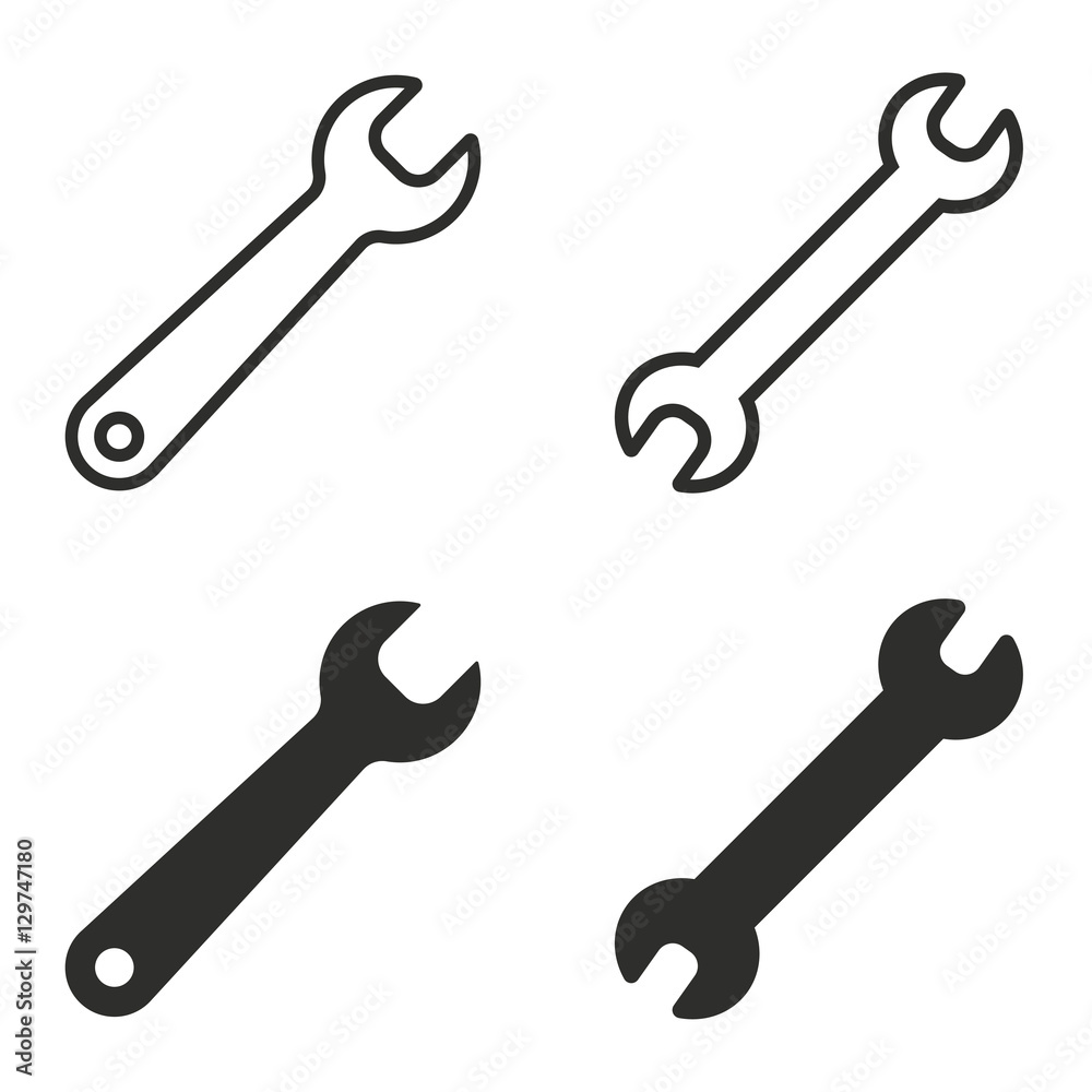 Wrench icon set. Wrench icon set.