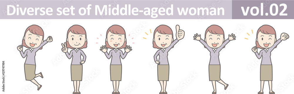 Diverse set of middle-aged woman , EPS10 vector format vol.02 Diverse set of middle-aged woman , EPS10 vector format vol.02
