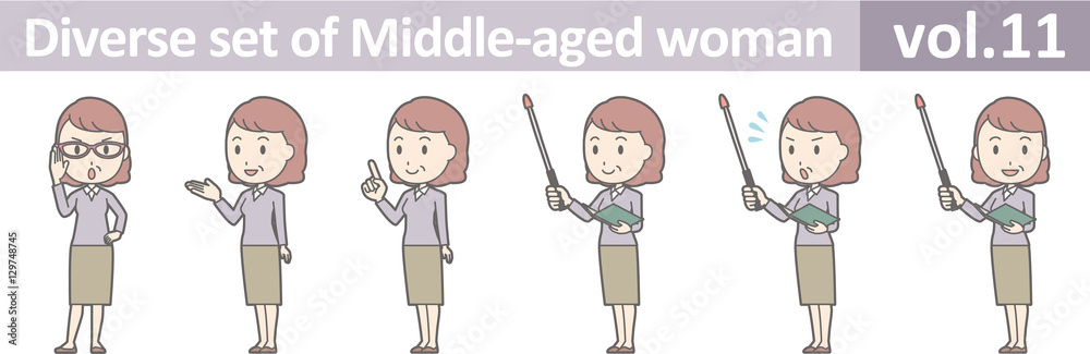 Diverse set of middle-aged woman , EPS10 vector format vol.11 Diverse set of middle-aged woman , EPS10 vector format vol.11