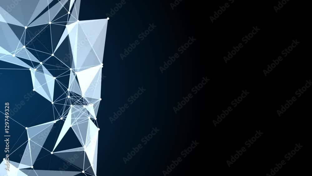 Loopable abstract technology plexus stylish dynamic digital background. Geometrical shape with triangle particles futuristic wallpaper.