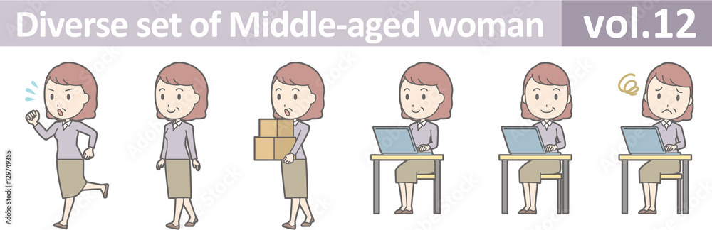 Diverse set of middle-aged woman , EPS10 vector format vol.12 Diverse set of middle-aged woman , EPS10 vector format vol.12