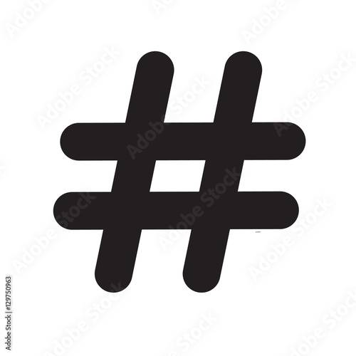 hashtag icon on white background. hashtag sign.