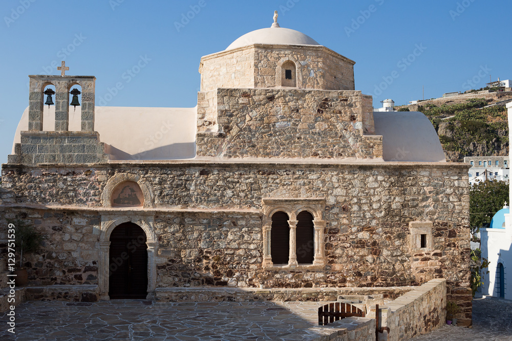 Kimolos small island near Milos - Chrysostomos byzantine church, South Aegean
