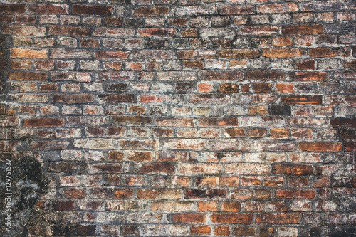 Grunge red dirty brick wall underground texture.