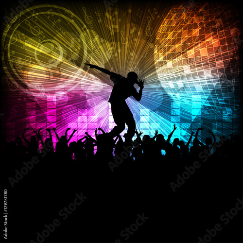 Canvas Print Hip-hop Dancer And the Night Club, Moonwalk