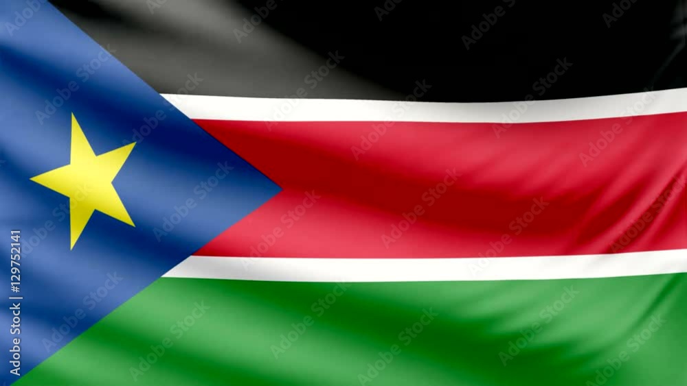 Realistic beautiful Sudan flag looping Slow 4k resolution Realistic beautiful Sudan flag looping Slow 4k resolution