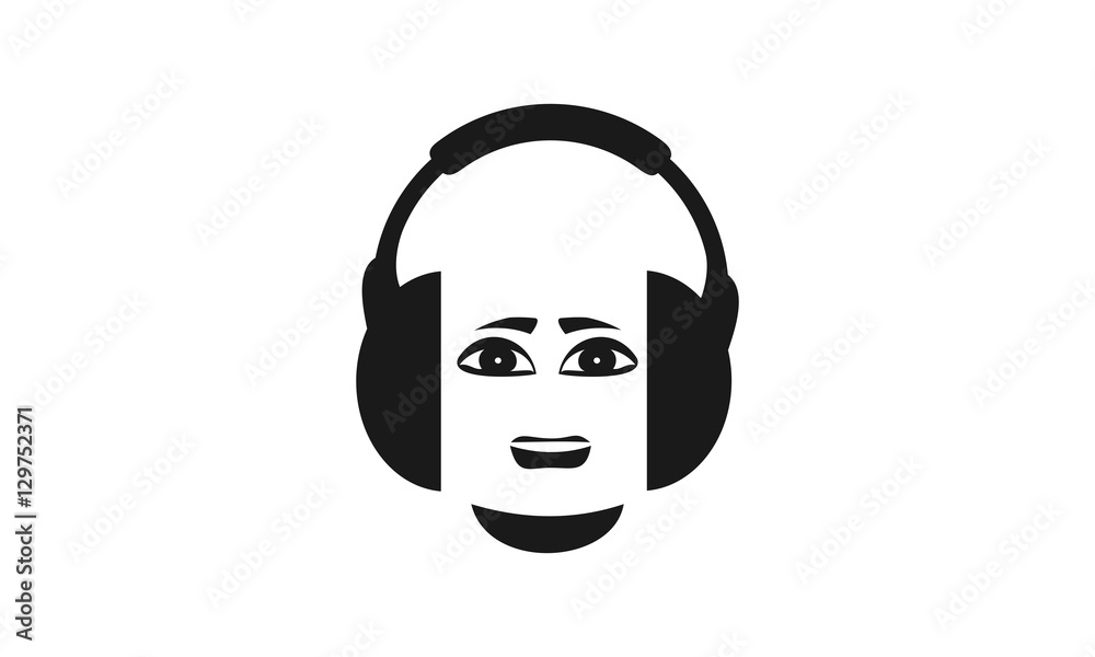 Realistic black Headphones. Vector Illustration Isolated on White Background