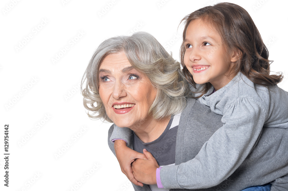 Happy grandmother and granddaughter Happy grandmother and granddaughter