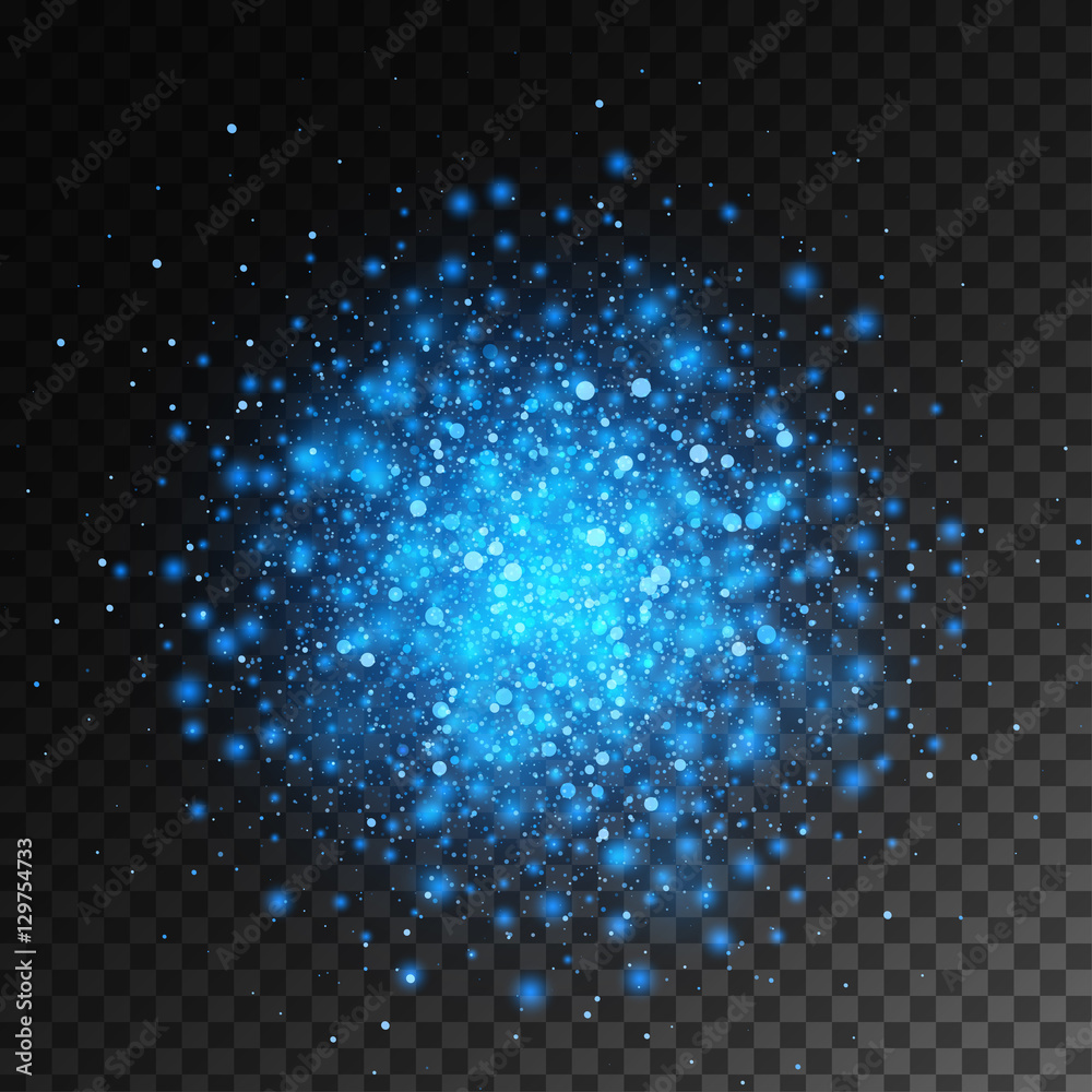 Vector magic blue glow light effect isolated on transparent background ...