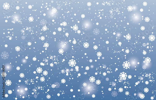 vector blue background with snow
