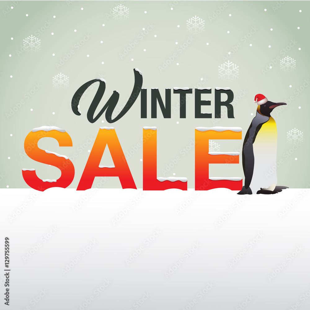 Naklejka premium winter Sale background