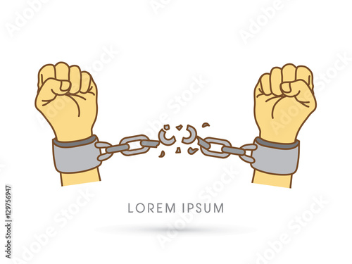 Broken handcuffs graphic vector