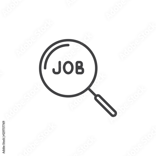 Job search line icon, outline vector sign, linear pictogram isolated on white. logo illustration