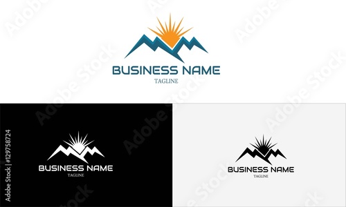 sport logo and mountain vector photo