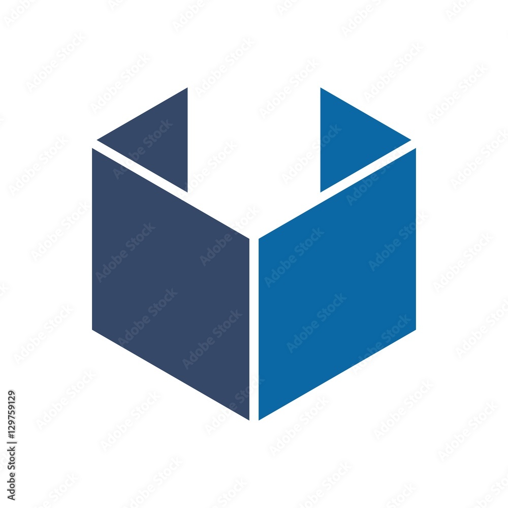 lettermark logo of letter u. cube logo. box logo. template vector. icon.  Stock Vector | Adobe Stock