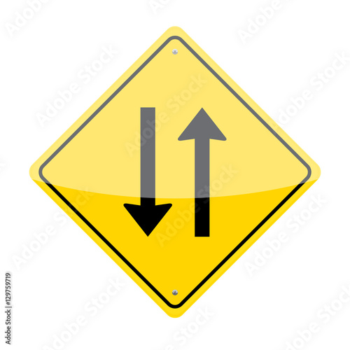 Free Download Two way road sign isolated on white background - GFXLoad