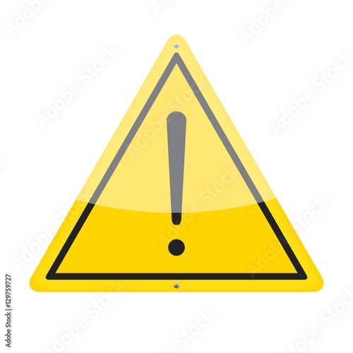 Warning traffic sign isolated on white background