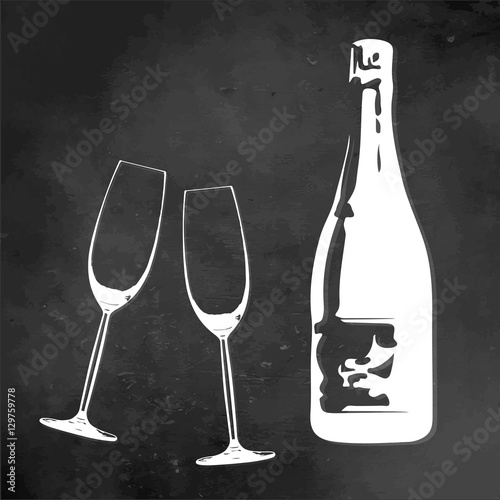 Sektgläser & Sektflasche