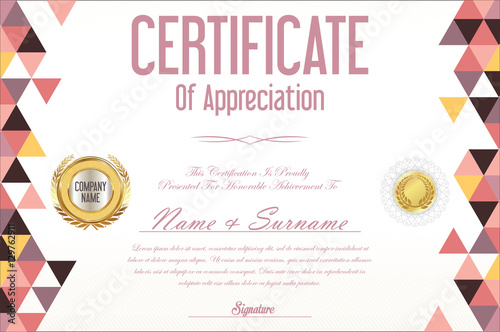 Certificate retro design template 