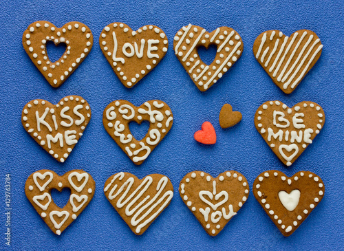 Decorated cookies on Valentine's Day