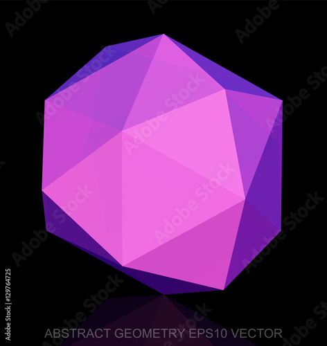Abstract stereometry: low poly Pink Octahedron. EPS 10, vector.