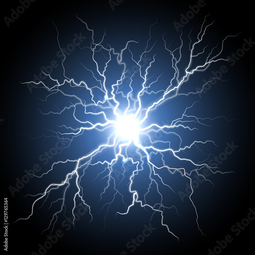 Human nerve or neural cells system, lightning flash light
