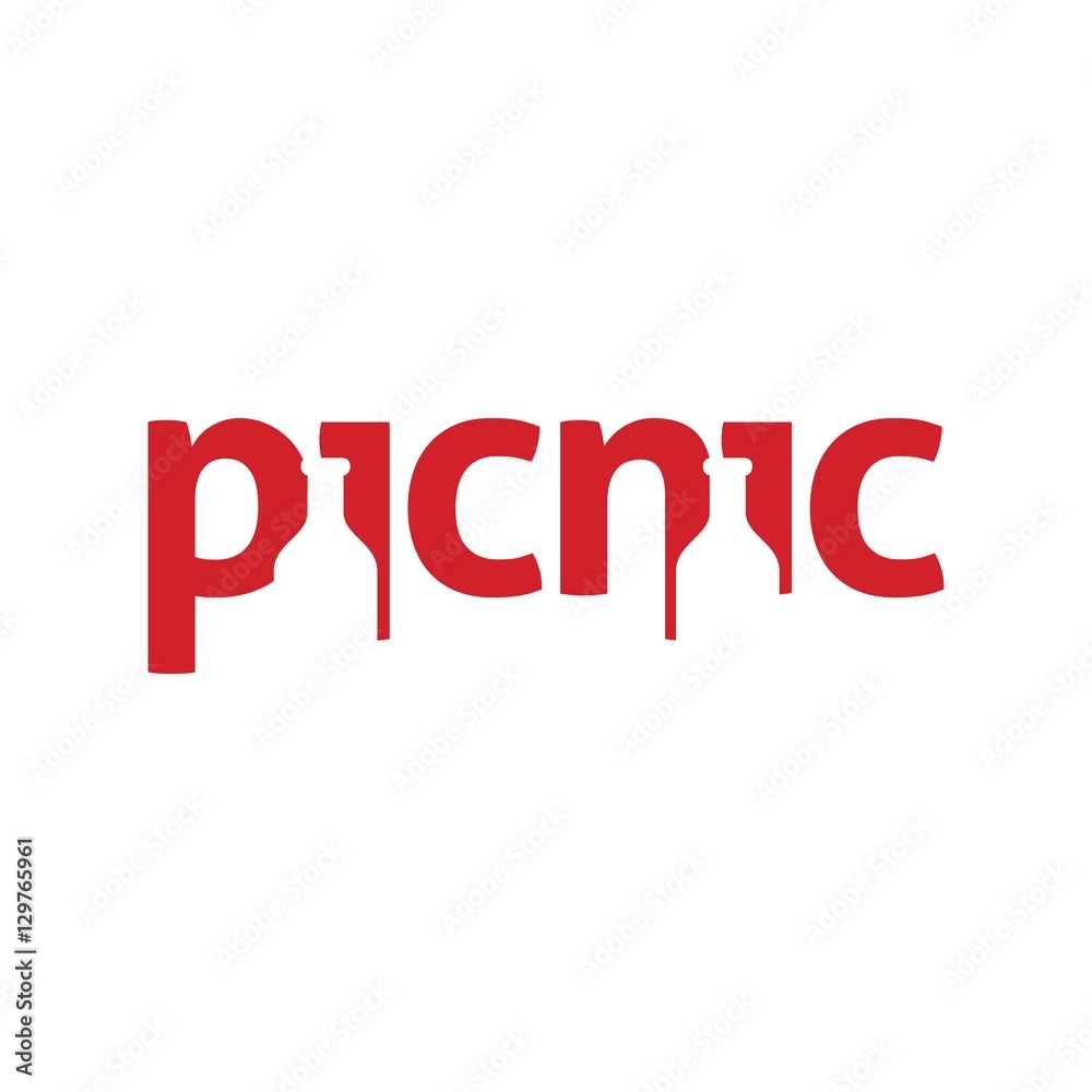 Plakat picnic logo. vacation logo. holiday logo.
