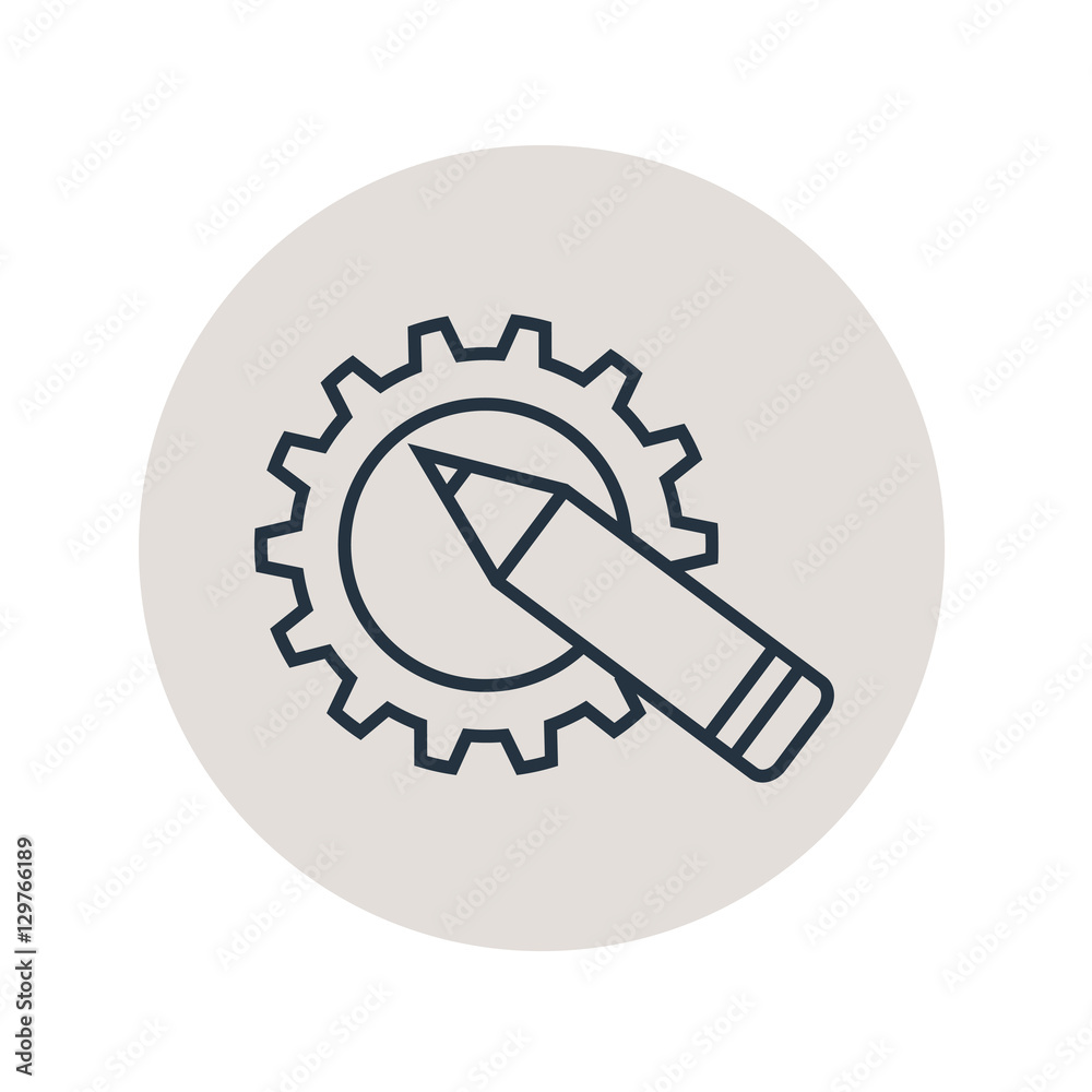 Icono plano ingenieria en circulo gris Icono plano ingenieria en circulo gris